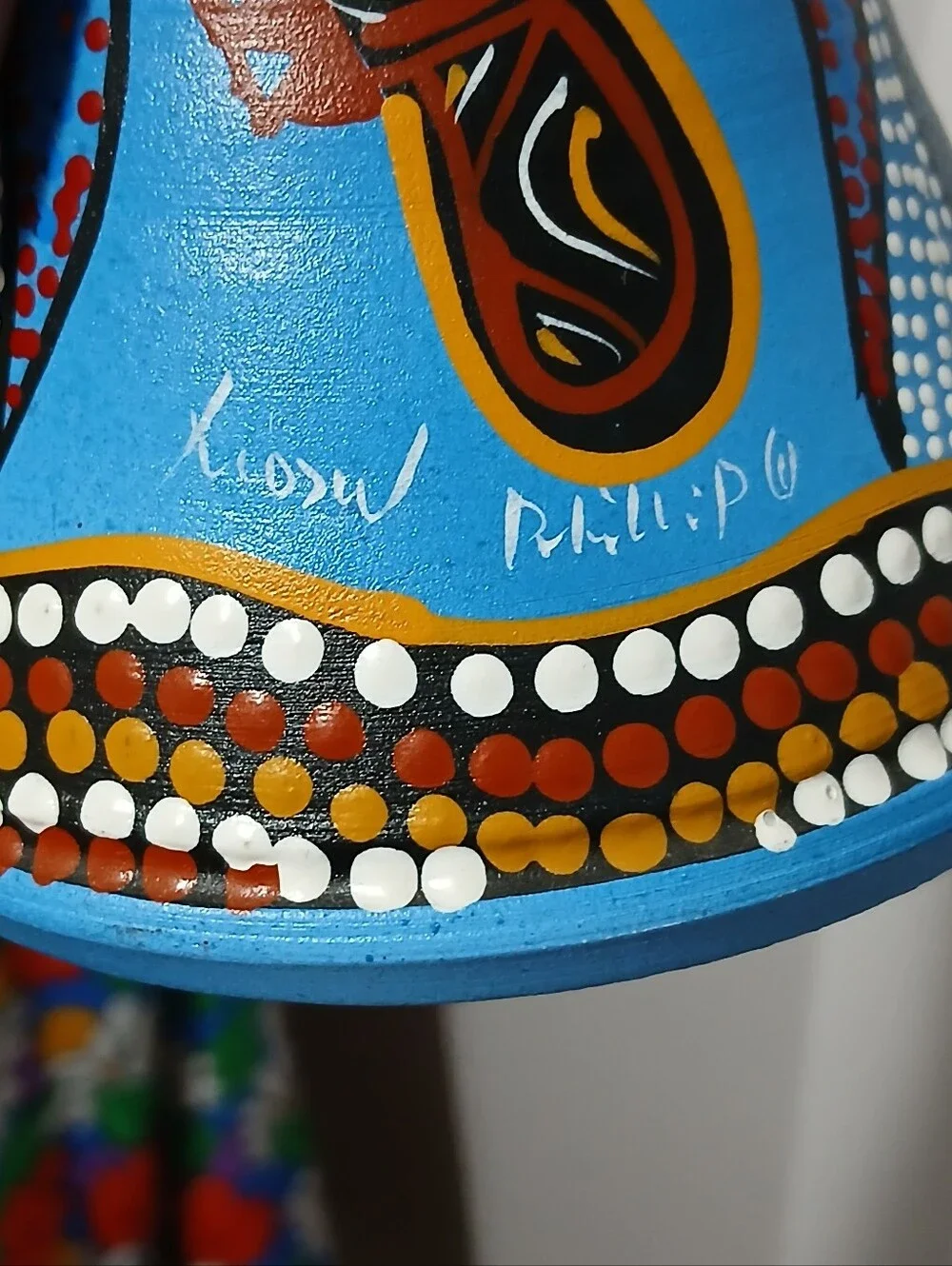 Hand Painted Australian Aboriginal Art Vase Artist Signed